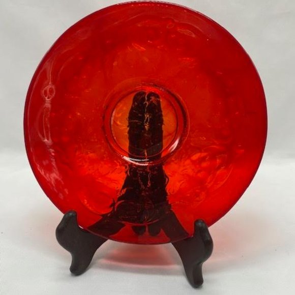 10.5” Plate Rock Crystal Red Depression Glass by MCKEE - Picture 4 of 4